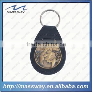 Souvenir Antique Customized Metal Leather Keychain thumbnail-1