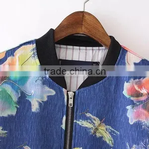 Cheap China Wholesale Clothing Floral Print Baseball Coat thumbnail-6