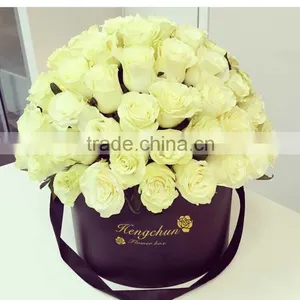 Custom Cylinder Gold Stamping Logo Round Flower Box (ZJ-60056-6) Quality Choice thumbnail-4