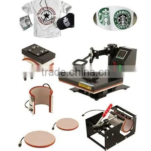 Low Cost YH-J61 Combo 6 in 1 Multifunction Heat Transfer ,plate Press Machine,cloth T-shirt Press Machine thumbnail-1