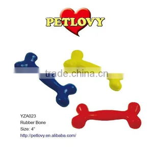 HOT SALES 4" COLORFUL RUBBER HARD BONE RUBBER TOY DOG TOY thumbnail-1