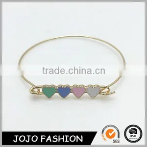 Top Women Factories for Sale in China Love Charm Enamel Bangle thumbnail-1
