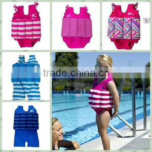 Wholesale Girs Toddler Swim School Training Swimming Aid Floatsuit SET UV Sun Protection Float Suit With Adjustable Buoyancy thumbnail-5