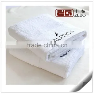Egyptian Cotton Customized Embroidery Logo White Luxury Hotel Bath Towels Quality Choice thumbnail-1