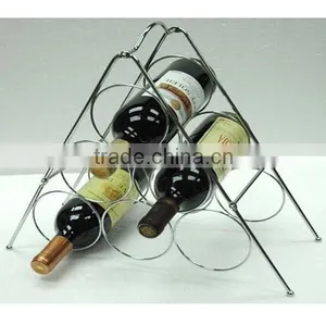 New Design 6 Bottles Chrome Wire Stackable Wine Rack thumbnail-1