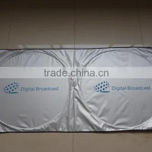 Car Printing Logo for Customized Design/nylon Two Circle Front Window Sunshade thumbnail-4