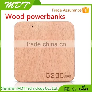 Tablet Phone E-charge Battery Backup Dual USB Ports 5200mAh Portable Mobile Wood Power Bank 5200mah , Gift Order Available thumbnail-4