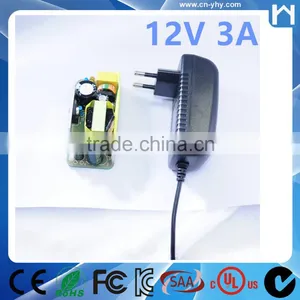 KC Adaptor PSU 12V 3A 5.5*2.5mm Input 100-240V 50-60hz DOE VI Wall Mounted Adapter for Led Strips thumbnail-1