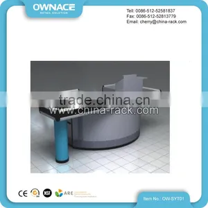 Supermarket Automatic Electric Checkout Cashier Counter With Conveyor Belt thumbnail-1