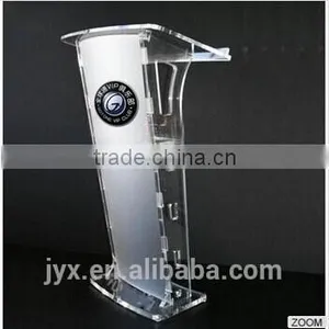 Floor-standing Custom Clear Modern Design Acrylic Podium thumbnail-1