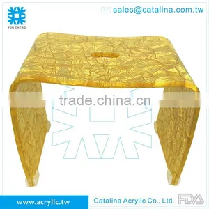 Gold Flower Pattern Bathroom House Plastic Acrylic Chair thumbnail-1