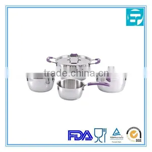 7 PCS S/S COOKWARE SET With Silicone Handle thumbnail-1