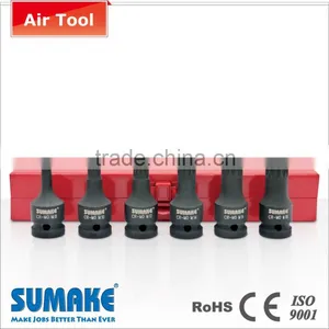SIS-4440 Metal Box 1/2" CR-MO Steel Impact Spline Bit Socket Set thumbnail-1
