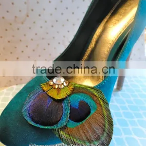 Gold Supplier ZPDECOR Bulk Sale Top Dyed Royal Blue Trimmed Peacock Feathers Eyes for Decoration thumbnail-6