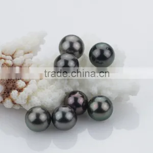 10.5-11mm AA Natural Real Peacock Green Tahitian Loose Pearl thumbnail-1