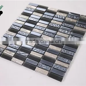 SMP15 Latest Design Decoration Wall Tile Glass Mix Mosaic Matte Crystal Glass Mosaic thumbnail-3