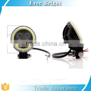 China White 4 LED 12V Motorcycle Projector Lights With Cob Angel Eye Rings thumbnail-1