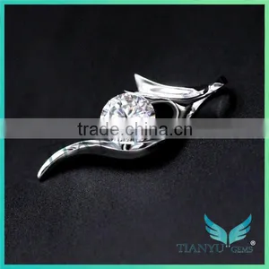 14K Gold 1 Carat White Round Billiant Cut Moissanite Diamond Pendants Charms for Necklaces Jewellery thumbnail-4