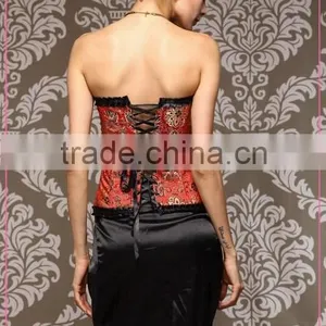 Sexy Brocade Fabric Corset Srapless for Mature Women thumbnail-2