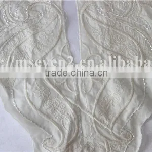 Beaded Cotton Fabric Embroidery Neckline Design for Garment thumbnail-2
