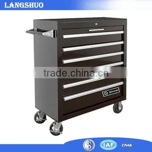 Black Tool Trolley Professional Mobile Drawer Tool Cabinet With Wheel thumbnail-1