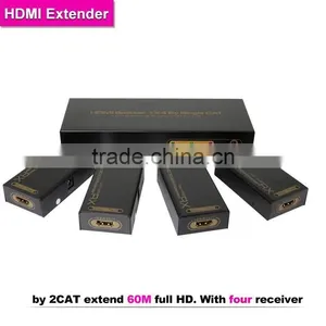 Best HDMI Splitter 1x4 by 2CAT Extend 60M Full HD With Four Receiver (Support 3D)UK thumbnail-1