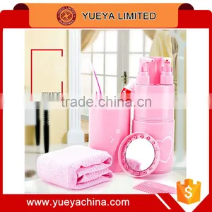 Wash Suit Towel Toothbrush Toothpaste Holder Shampoo Shower Gel Container With Mirror and Comb Set thumbnail-1
