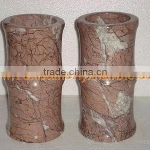BEAUTIFUL MARINA PINK MARBLE FLOWER VASES thumbnail-5