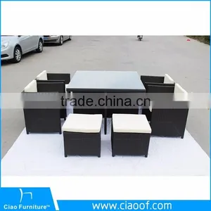 Modern Stylish Outdoor Furniture Cheap Rattan Dining Set Wicker Table and Chair thumbnail-1
