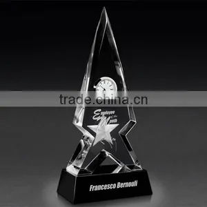 2016 Hotsale Clear Personalized Crystal Clock,faceted Shaped Clock,crystal Clock Gift thumbnail-1