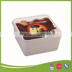 2L IML Plastic Ice Cream Container With Square Shape thumbnail-1