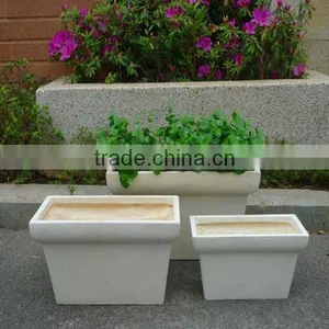 White Large Ceramic Flower Planters and Pots Sandstone Garden Plant Pots Wholesale thumbnail-1