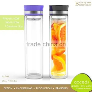 Clear Glass Portable Thermos Bottles With Tea Filter thumbnail-3