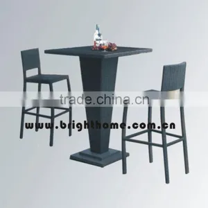 High Chair Rattan and Aluminum Bar Set thumbnail-1