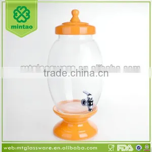 Gift Packing Glass Dispenser With Orange Ceramic Base thumbnail-1