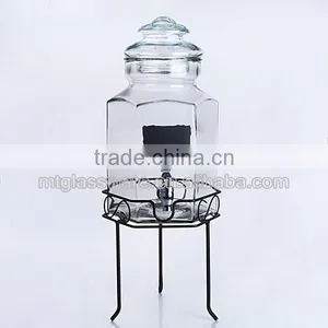 Glass Jar With Tap With Metal Stand thumbnail-3