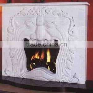 White Granite Fireplace thumbnail-1