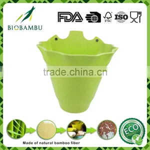 Quality Assurance Reusable Degradable Bamboo Fiber /rice Hull Hanging Flowerpot thumbnail-1