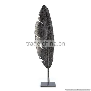 Black Nickle Plated Leaf Shape Sculpture thumbnail-1