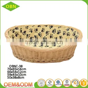 Wholesale Custom Eco-friendly New Style Comfortable Decoration Cheap Willow Wicker Basket for Pet thumbnail-2