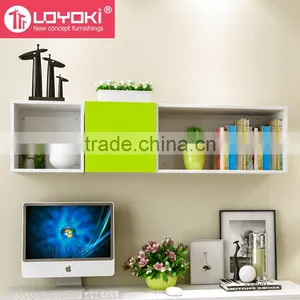 Home Furniture New Design Assembly Wood Wall Shelf for Living Room Colorful MDF Wooden Storage Cabinet thumbnail-2