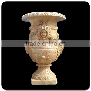 Hand Carving Man Face Garden Granite Flowerpot for Sale thumbnail-1