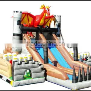 (HD-9604)Happy Island !Funny New Design Inflatable Sliding Tube Bouncing Castles With Slide and Jumping thumbnail-1