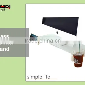 Tempered Glass Engabced And Refined Universal Monitor Laptop Stand Multimedia thumbnail-1