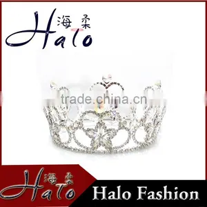 Pageant Rhinestone Big Fashion Women Crown Hair Accessoreis Headwear Tiaras thumbnail-1