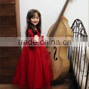 Autumn Red Girls Dresses Children's Long Sleeve Christmas Dresses Girls Lace Cotton Clothes Princess Kids Dress Mas Vestidos thumbnail-2