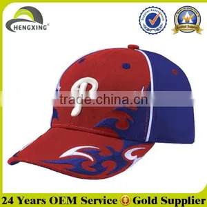 Baseball Hat Embroidery Logo Custom Blank Caps Flame Pattern thumbnail-1