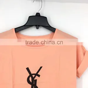 Women Leftover Stock Factory Drectly Sell Orange Print Chiffon T-shirt thumbnail-3