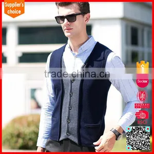 Hot Selling Deep v Neck Vest Hand Knitted Button Front Sweater Vest thumbnail-1