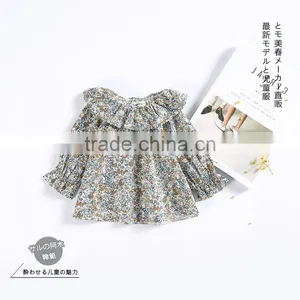 2017 Wholesale Toddler Girl Clothing Girls Shirts Kids Long Sleeve Cotton Floral Blouses Baby Clothes thumbnail-3